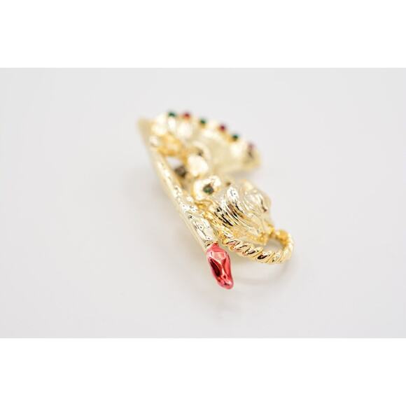 Tancer II Vintage Christmas Angel Pin Brooch Enamel Gold Holiday Signed BinAJ - Picture 6 of 12